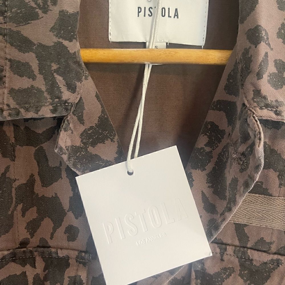 Pistola Leopard Print Cargo Utility Jacket | Animal Print | Chic Streetwear New - Picture 5 of 7
